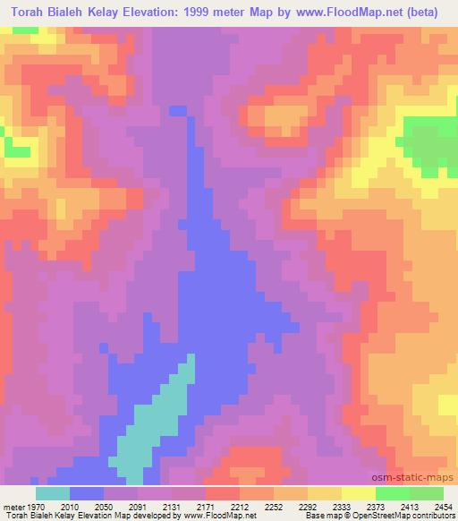 Torah Bialeh Kelay,Afghanistan Elevation Map