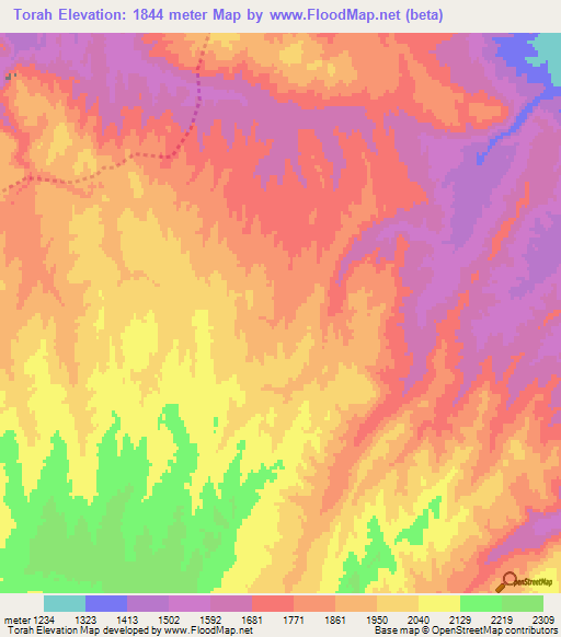 Torah,Afghanistan Elevation Map