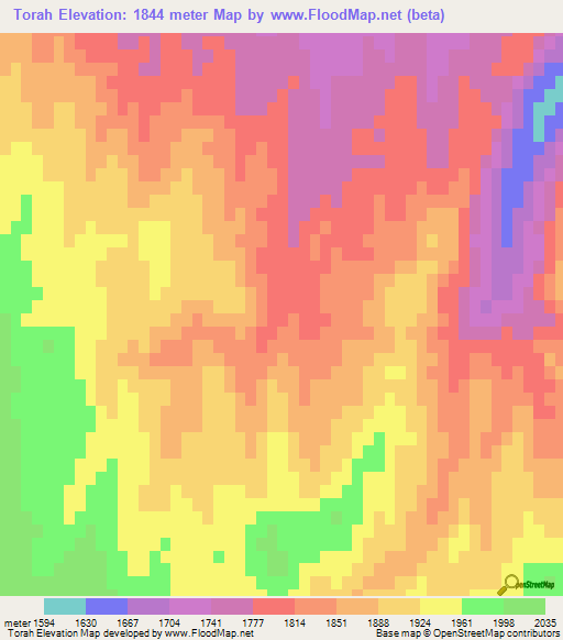 Torah,Afghanistan Elevation Map