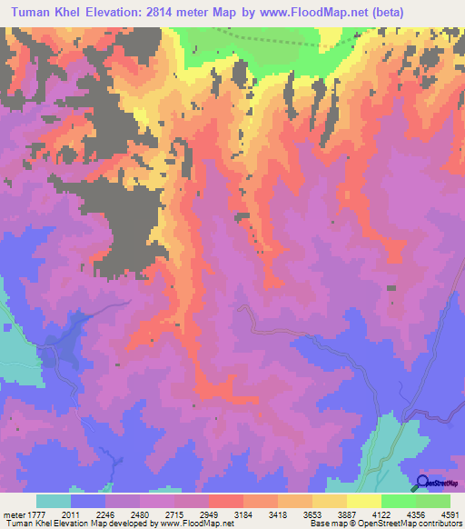 Tuman Khel,Afghanistan Elevation Map