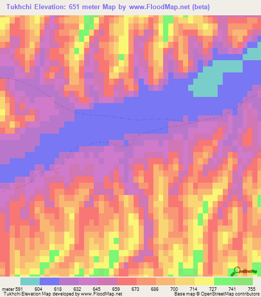 Tukhchi,Afghanistan Elevation Map