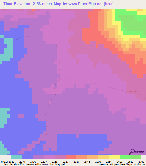 Titan,Afghanistan Elevation Map