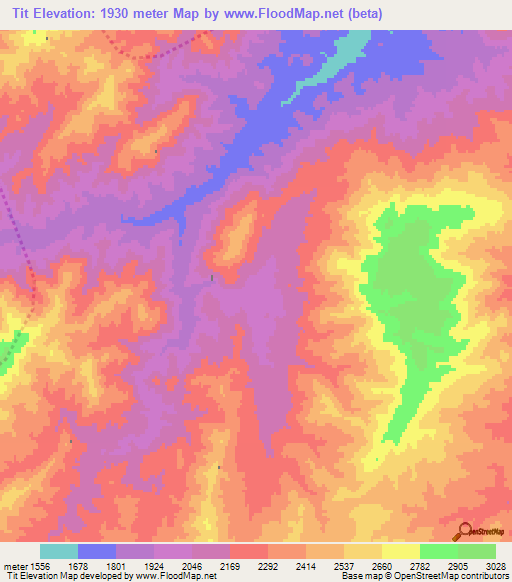 Tit,Afghanistan Elevation Map