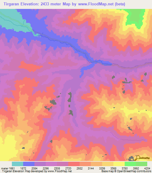 Tirgaran,Afghanistan Elevation Map