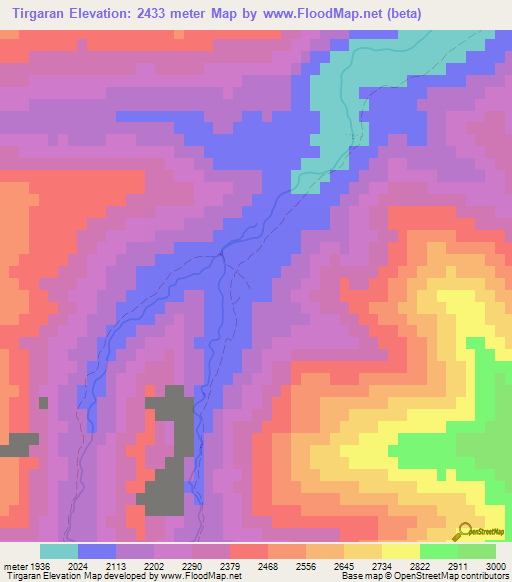 Tirgaran,Afghanistan Elevation Map