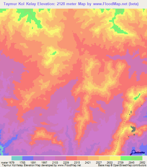 Taymur Kol Kelay,Afghanistan Elevation Map