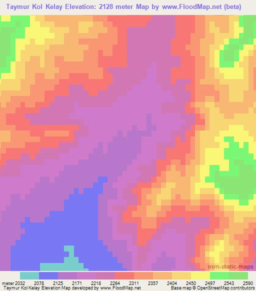 Taymur Kol Kelay,Afghanistan Elevation Map
