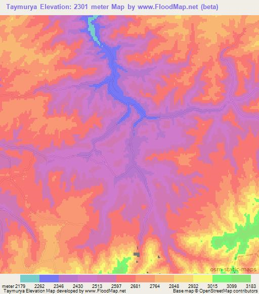 Taymurya,Afghanistan Elevation Map