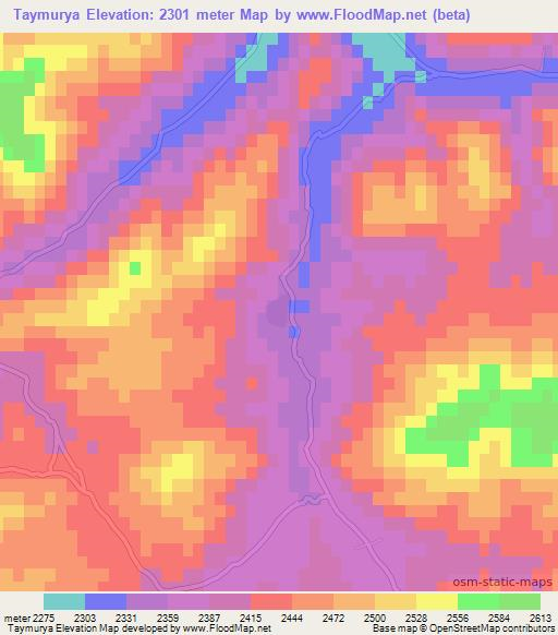 Taymurya,Afghanistan Elevation Map