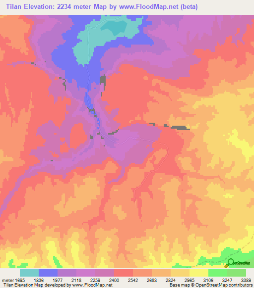 Tilan,Afghanistan Elevation Map