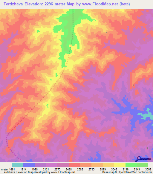 Terdzhava,Afghanistan Elevation Map