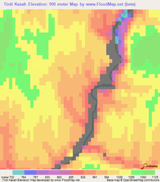 Tirdi Kasah,Afghanistan Elevation Map