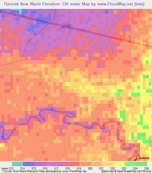 Timurak Now Warid,Afghanistan Elevation Map