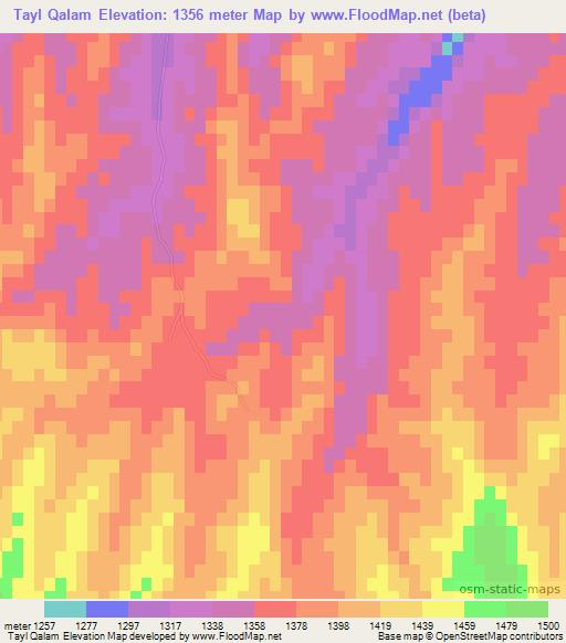 Tayl Qalam,Afghanistan Elevation Map