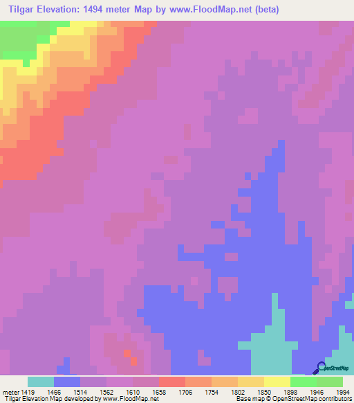 Tilgar,Afghanistan Elevation Map