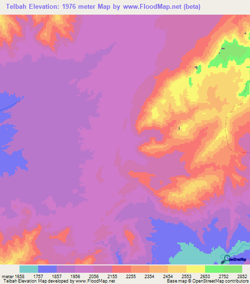 Telbah,Afghanistan Elevation Map