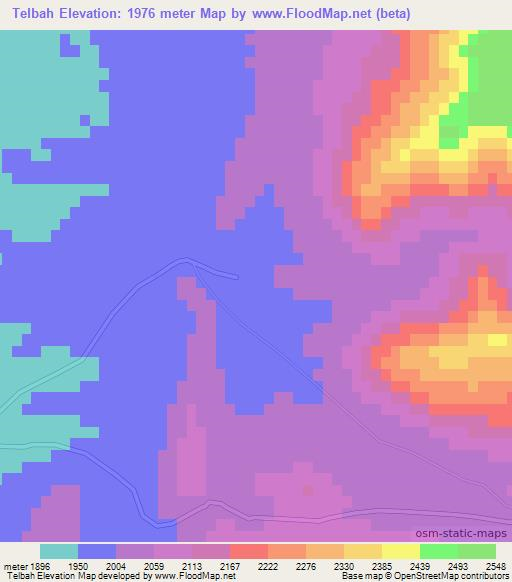 Telbah,Afghanistan Elevation Map