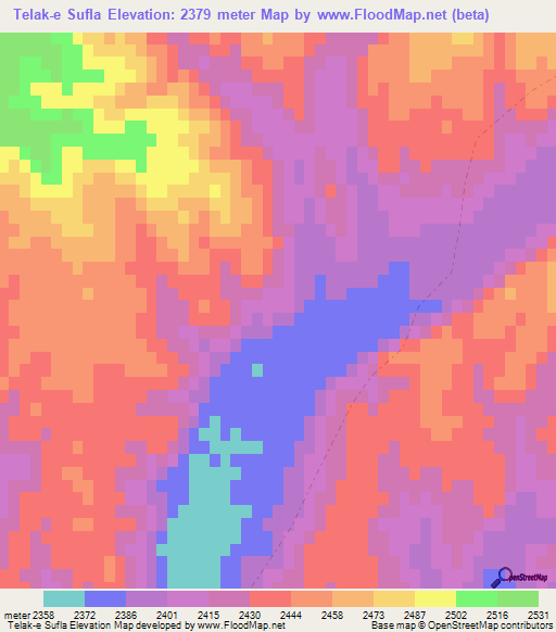 Telak-e Sufla,Afghanistan Elevation Map