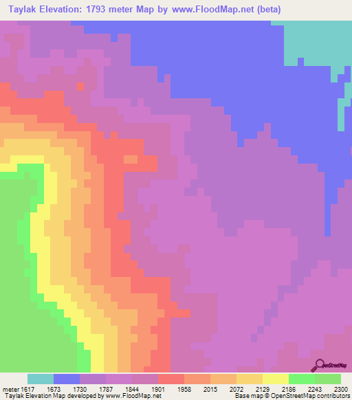 Taylak,Afghanistan Elevation Map