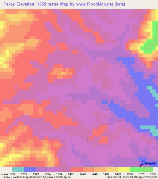 Tekay,Afghanistan Elevation Map
