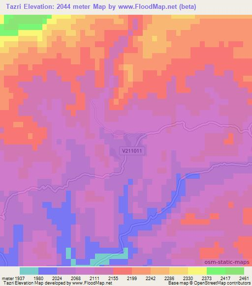 Tazri,Afghanistan Elevation Map