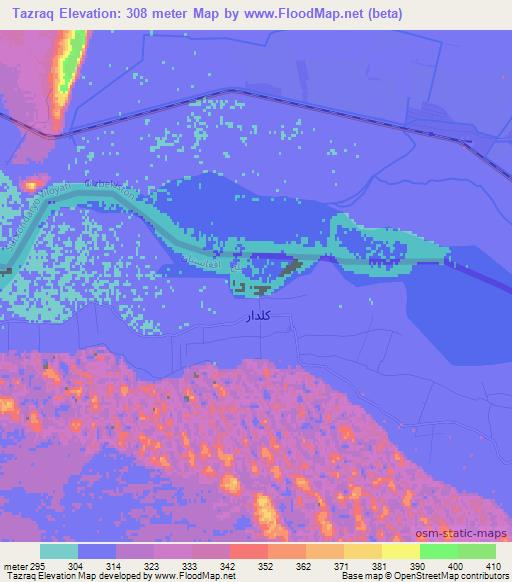 Tazraq,Afghanistan Elevation Map