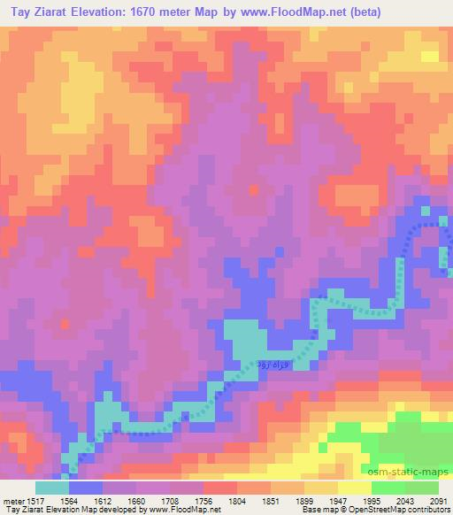 Tay Ziarat,Afghanistan Elevation Map