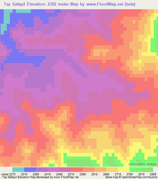 Tay Safayd,Afghanistan Elevation Map