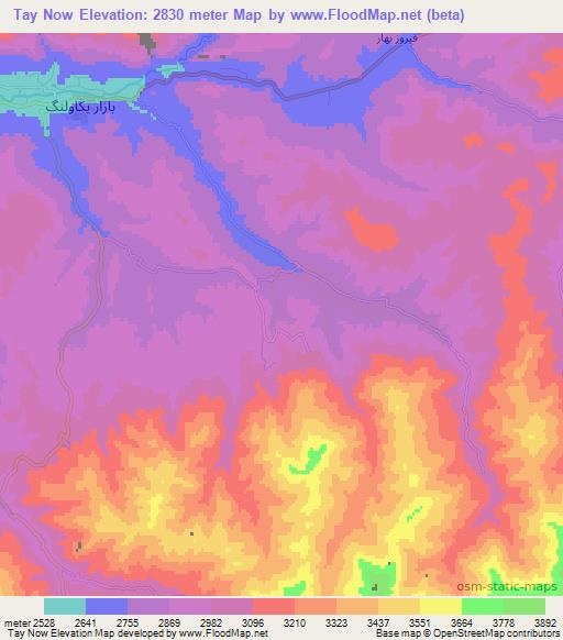 Tay Now,Afghanistan Elevation Map