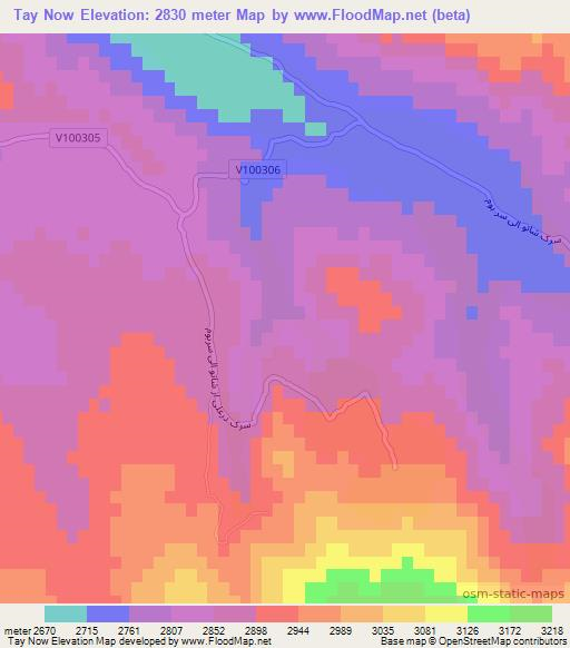 Tay Now,Afghanistan Elevation Map