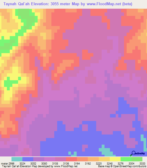 Taynah Qal`ah,Afghanistan Elevation Map
