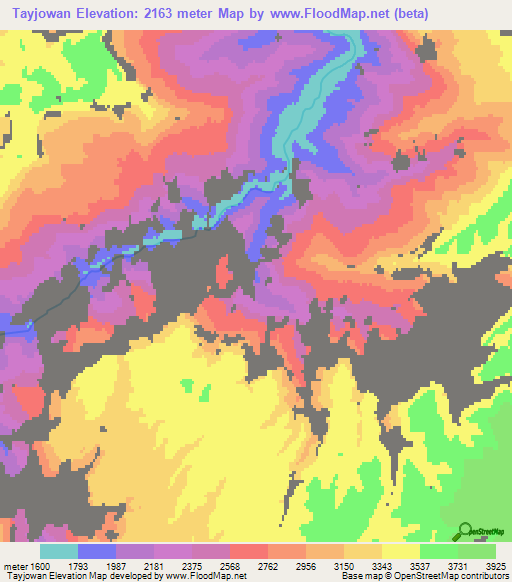 Tayjowan,Afghanistan Elevation Map