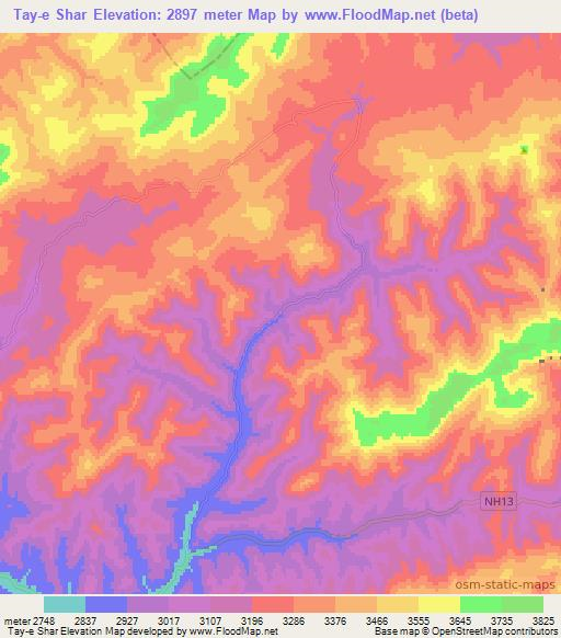 Tay-e Shar,Afghanistan Elevation Map