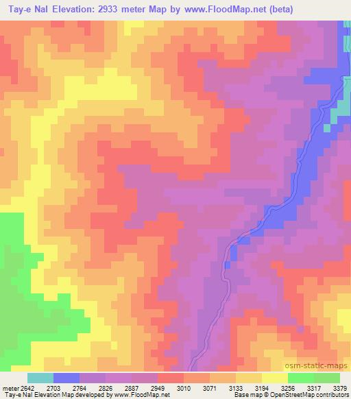 Tay-e Nal,Afghanistan Elevation Map