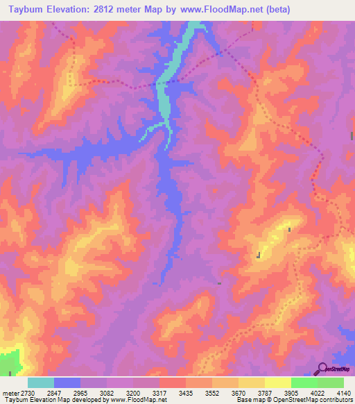 Taybum,Afghanistan Elevation Map