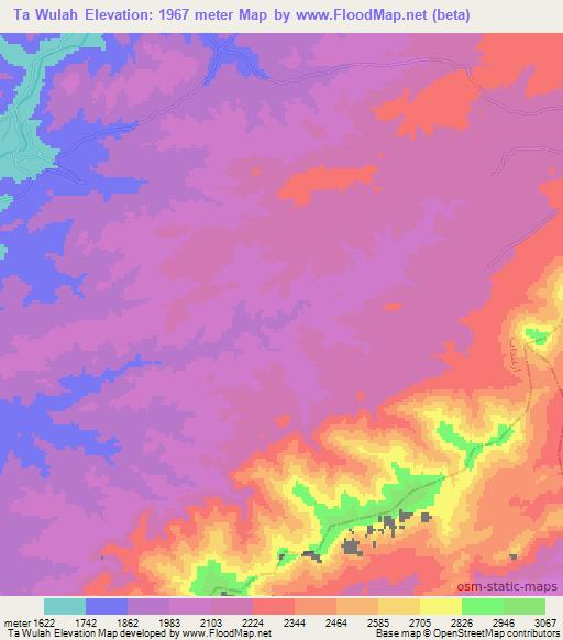 Ta Wulah,Afghanistan Elevation Map