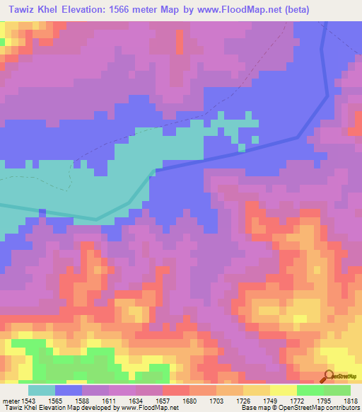 Tawiz Khel,Afghanistan Elevation Map