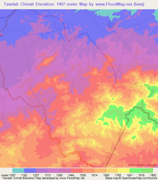 Tawdah Chinah,Afghanistan Elevation Map