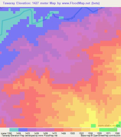 Tawaray,Afghanistan Elevation Map