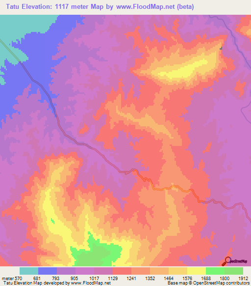 Tatu,Afghanistan Elevation Map
