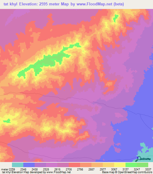 tat khyl,Afghanistan Elevation Map