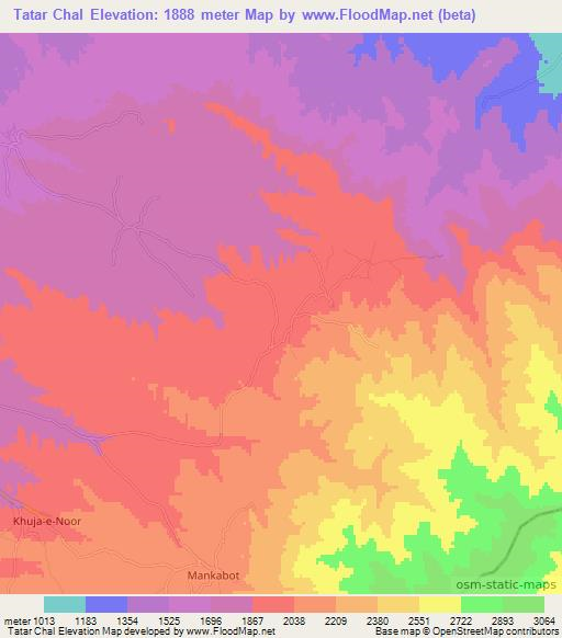 Tatar Chal,Afghanistan Elevation Map