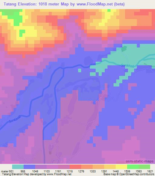 Tatang,Afghanistan Elevation Map