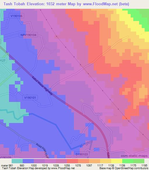 Tash Tobah,Afghanistan Elevation Map