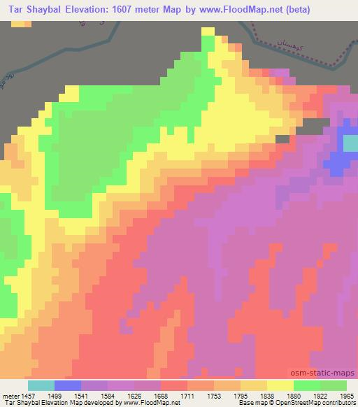 Tar Shaybal,Afghanistan Elevation Map