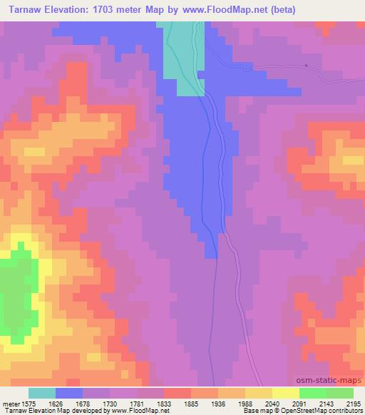 Tarnaw,Afghanistan Elevation Map