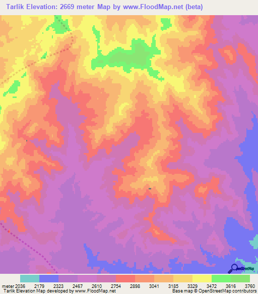 Tarlik,Afghanistan Elevation Map