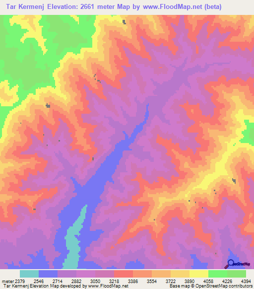Tar Kermenj,Afghanistan Elevation Map