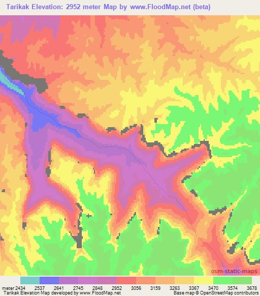 Tarikak,Afghanistan Elevation Map