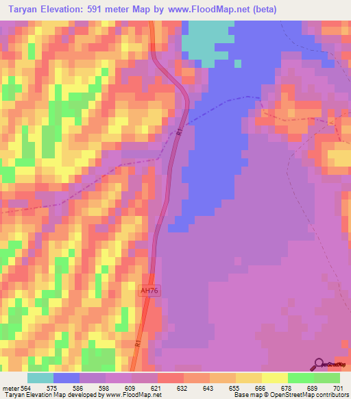 Taryan,Afghanistan Elevation Map